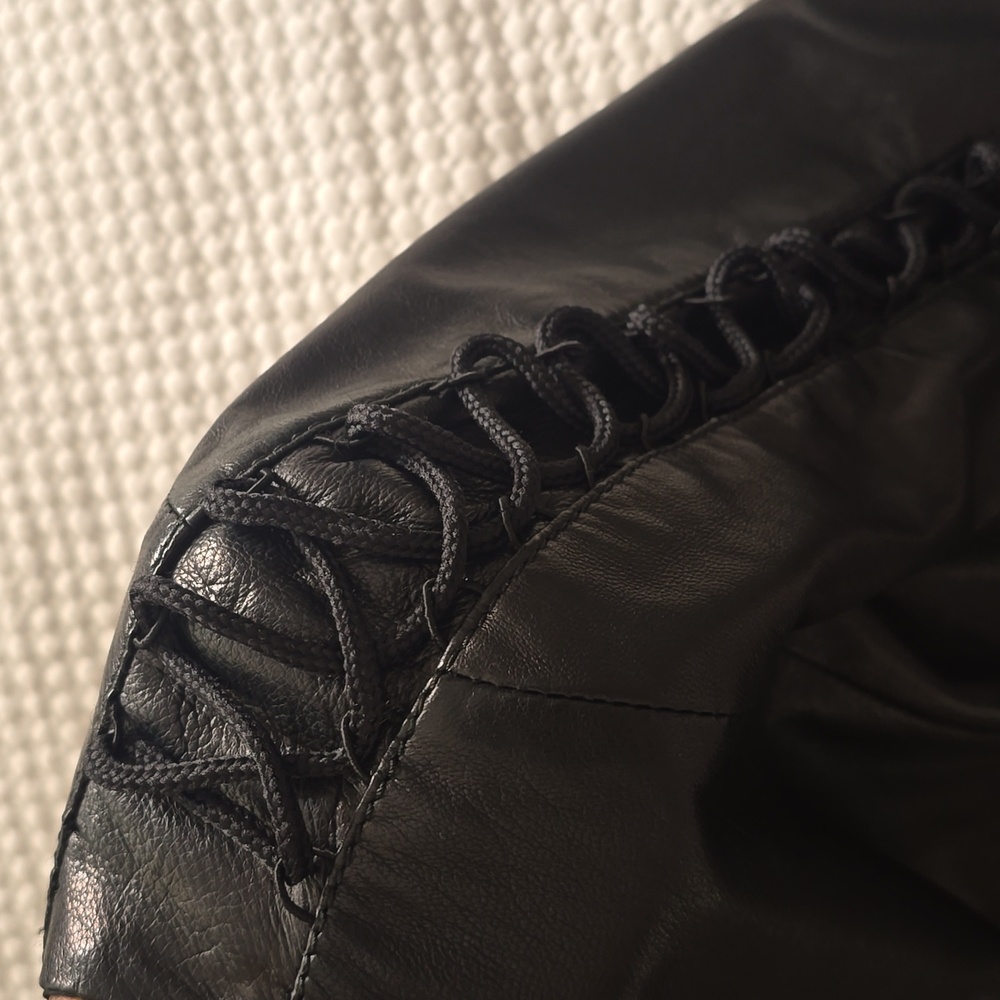 Danier X Mark Fast Black Leather Jacket/Top with Lace-Up Sleeves - Picture 8 of 8